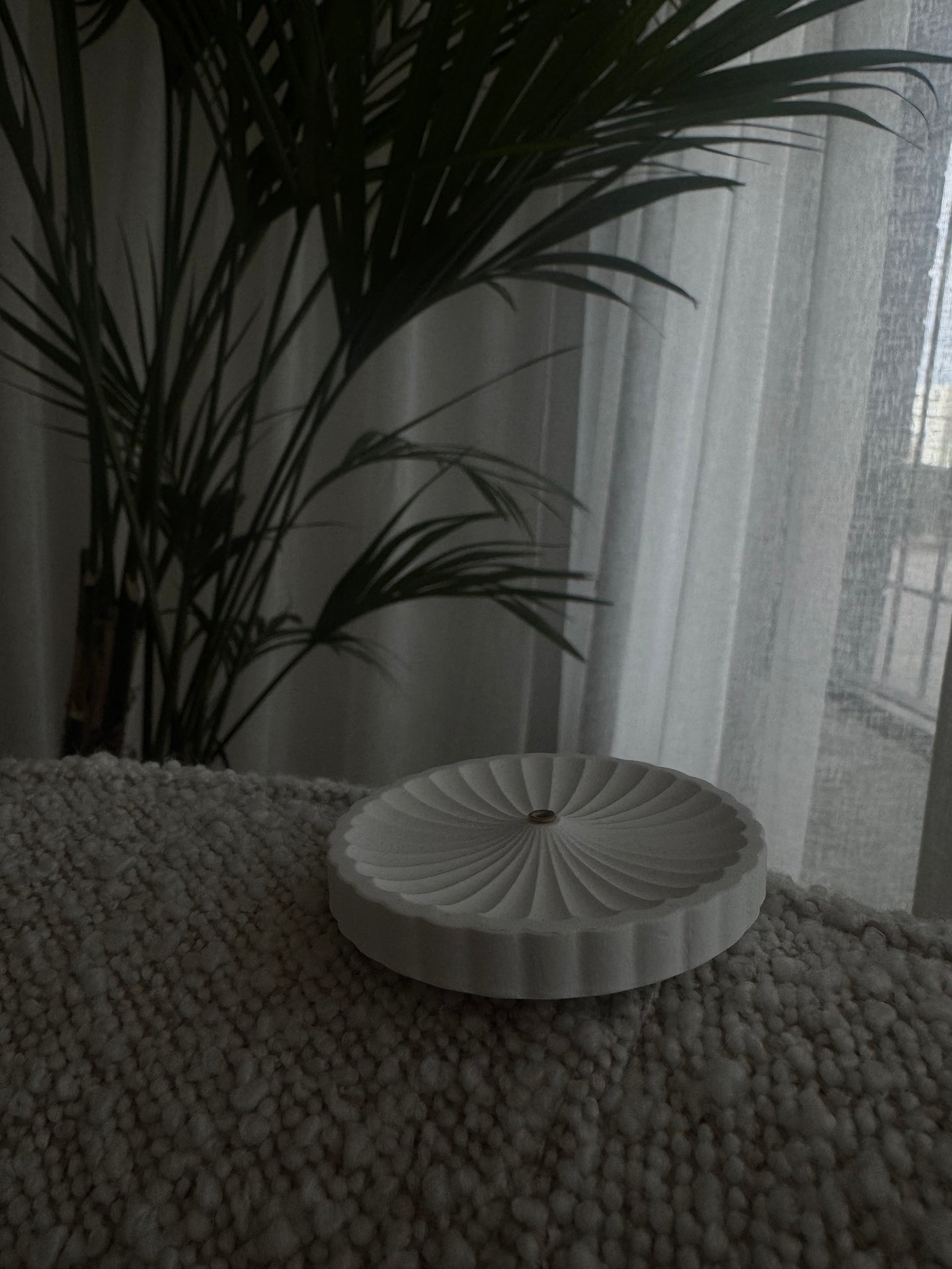 Scalloped Ceramic Incense Dish
